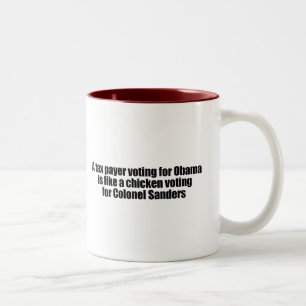 Der Steuerzahler, der für Obama wählt, ist wie ein Zweifarbige Tasse