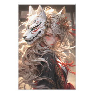Der stille Schwur der Kitsune   Japanischer Fuchs- Fotodruck