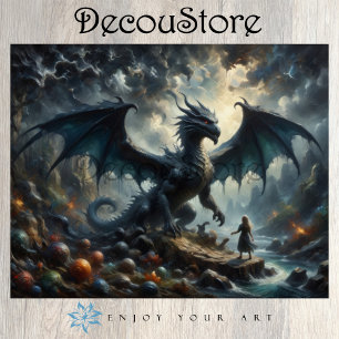 Der stille Wächter-Drache Decoupage Seidenpapier