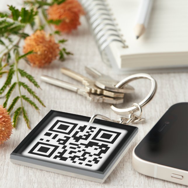 Der stilvolle QR-Code-Acryl-Schlüsselanhänger Schlüsselanhänger (Vorderseite rechts)