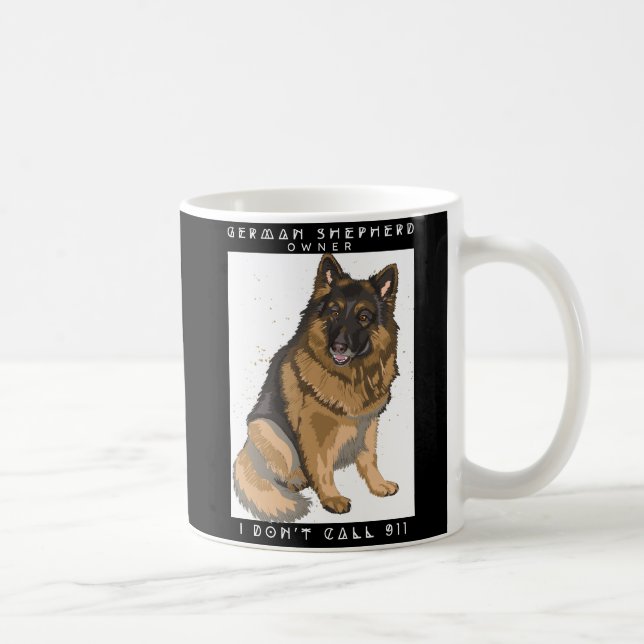 Der stolze Besitzer eines deutschen Schäferhirten, Kaffeetasse (Rechts)