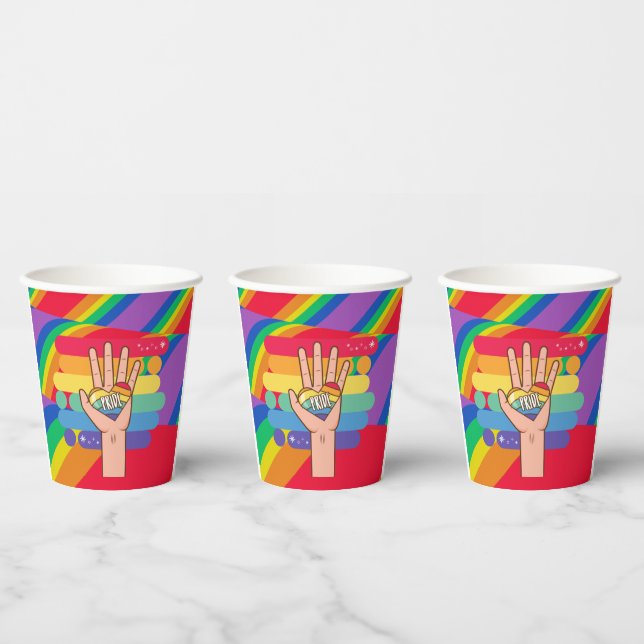Der stolze LGBT mit dem Thema "Regenbogen"   Pappbecher (Multi)