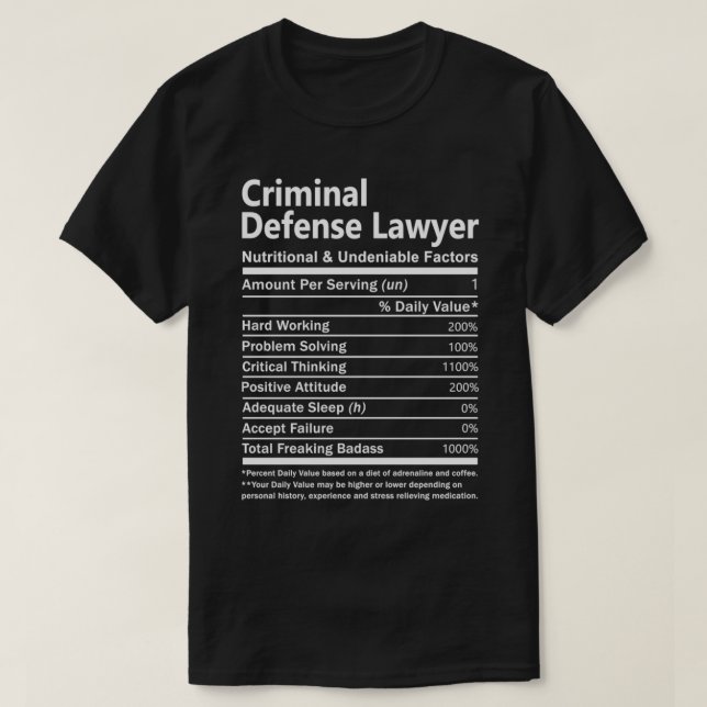 Der Strafverteidiger ernährungsmäßig und unbestrit T-Shirt (Design vorne)