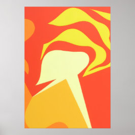 Der strahlend unbekannte gelbe abstrakte Kunstprin Poster