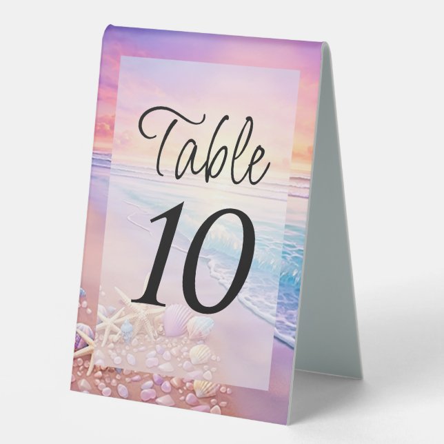 Der Strand bei Sunset Tischaufsteller (Vorderseite)