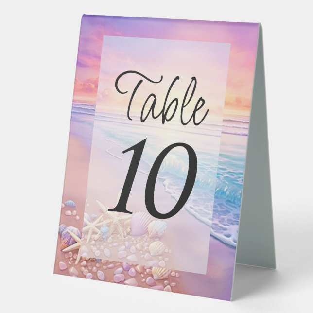 Der Strand bei Sunset Tischaufsteller (Vorderseite)