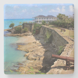 Der Strand des Fort James Antigua Barbuda Unterset Steinuntersetzer