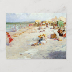 Der Strand ist im Sommer überlaufen Postkarte