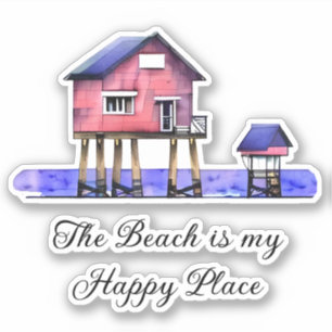 Der Strand ist mein glücklicher Ort Aufkleber
