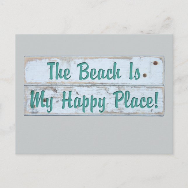 Der Strand ist mein glücklicher Ort Postkarte (Vorderseite)