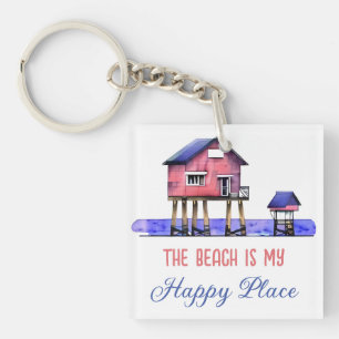 Der Strand ist mein glücklicher Ort Schlüsselanhänger
