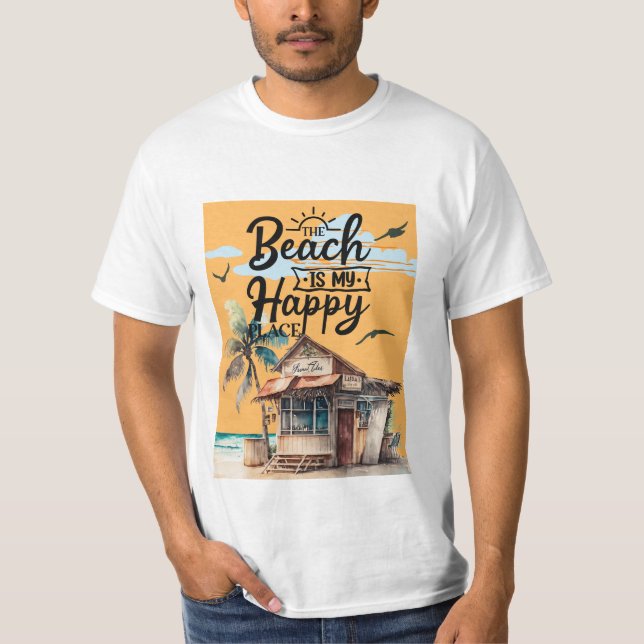 Der Strand ist mein glücklicher Ort Sommer T-Shirt (Vorderseite)
