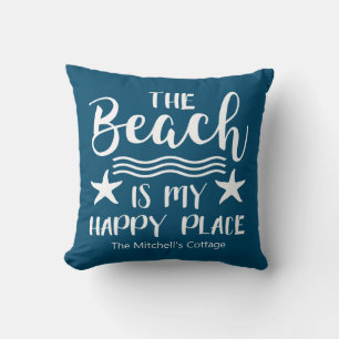 Der Strand ist mein glücklicher Ort Zitat Küste na Kissen