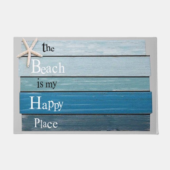 Der Strand ist mein glücklicher Platz Mat, Beach H Fußmatte (Vorderseite)