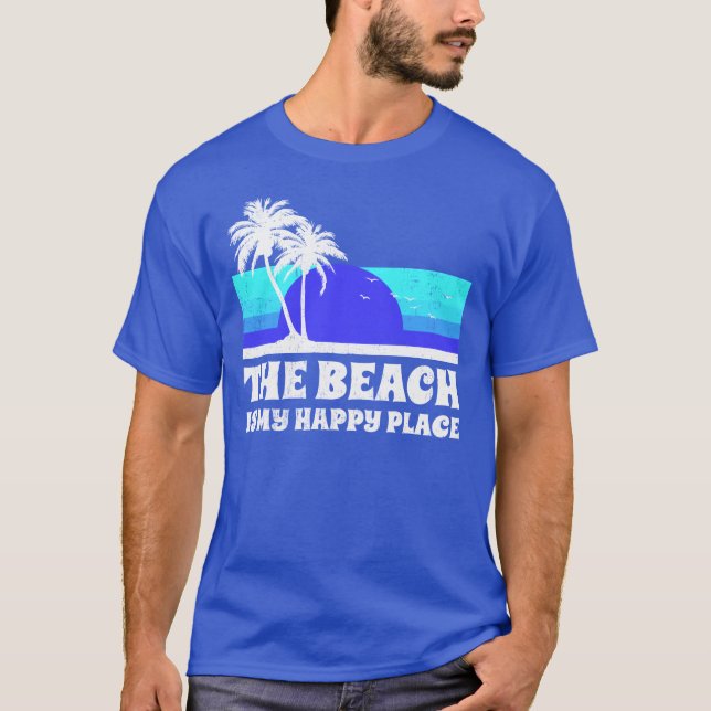 Der Strand ist mein glücklicher Platz T-Shirt (Vorderseite)