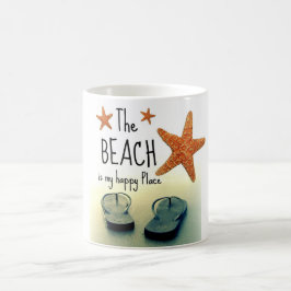 Der Strand ist mein glücklicher Platz umdrehen Kaffeetasse