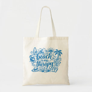 Der Strand ist meine Therapie Küsten-Vibes Sommer- Tragetasche
