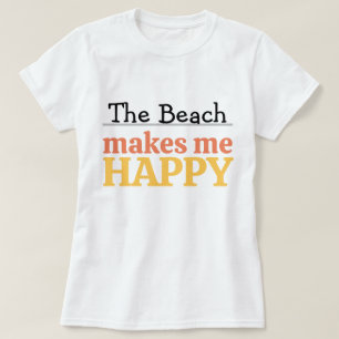 Der Strand macht mich glücklich Quote Lebendiges m T-Shirt