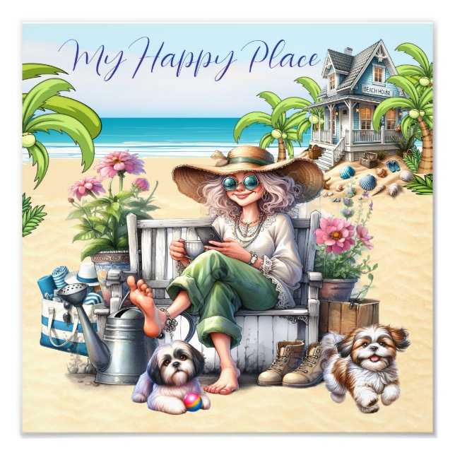 Der Strand - mein glücklicher Ort Fotodruck (Vorne)