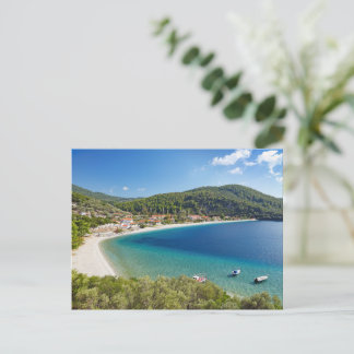 Der Strand Panormos auf der Insel Skopelos, Griech Postkarte