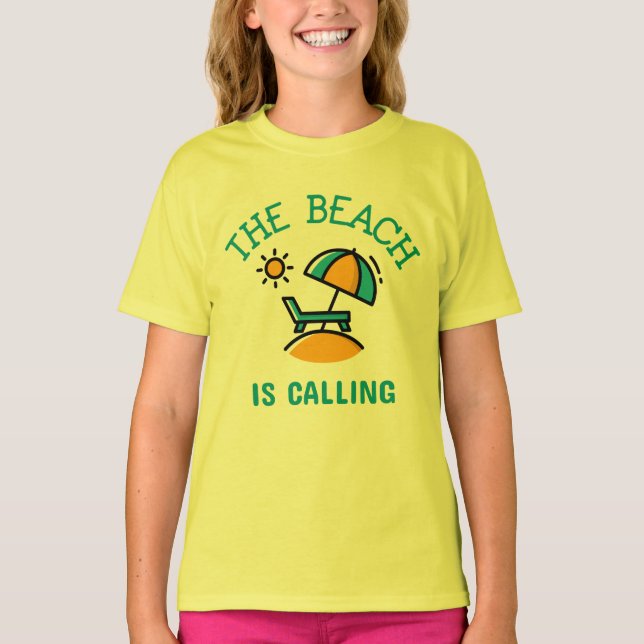Der Strand ruft eine einfache Strandlandschaft her T-Shirt (Vorderseite)