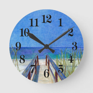 Der Strand Runde Wanduhr