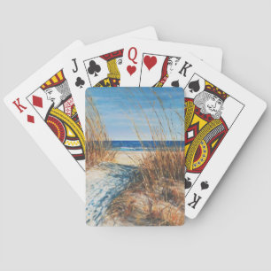 Der Strand Schöne Sanddünen Malerei Spielkarten
