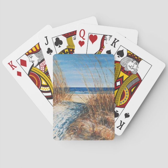 Der Strand Schöne Sanddünen Malerei Spielkarten (Rückseite)