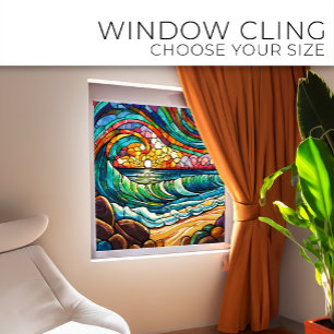 Der Strand und die Wellen Fensteraufkleber