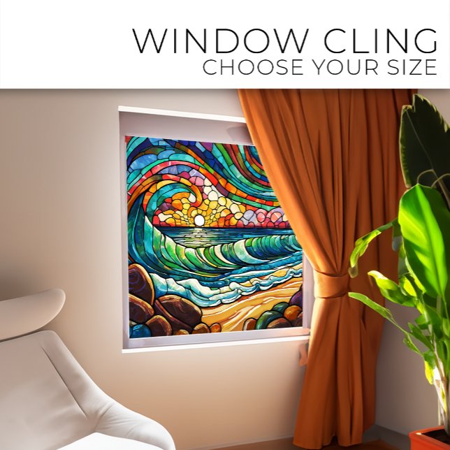 Der Strand und die Wellen Fensteraufkleber (Von Creator hochgeladen)