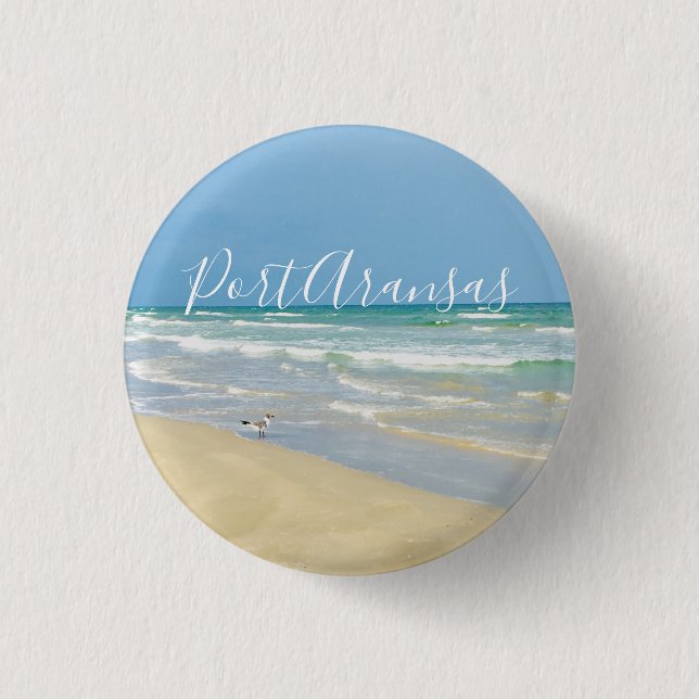 Der Strand von Port Aransas Button (Vorderseite)