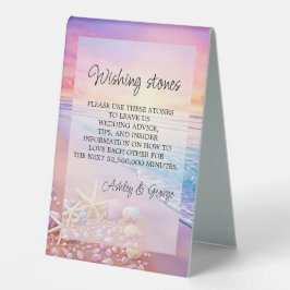 Der Strand von Sunset mit Steinen Tischaufsteller