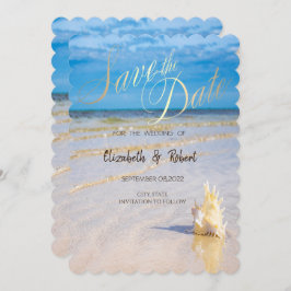Der Strand windet sich durch das Datum Save The Date