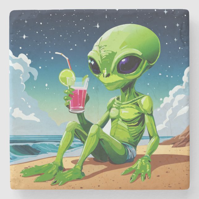 Der Strandurlauber Steinuntersetzer (Vorderseite)