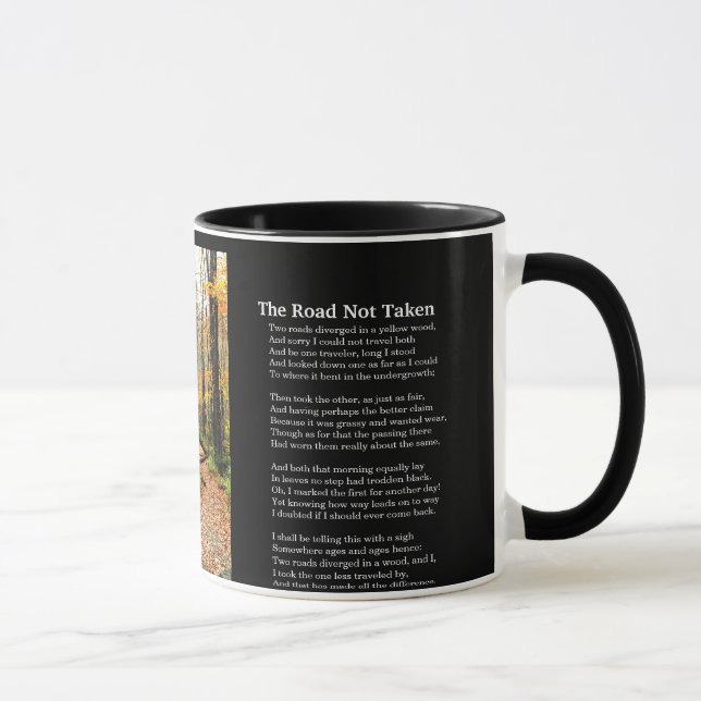 Der Straßen-nicht genommene - Druckgedicht auf Tasse (Rechts)