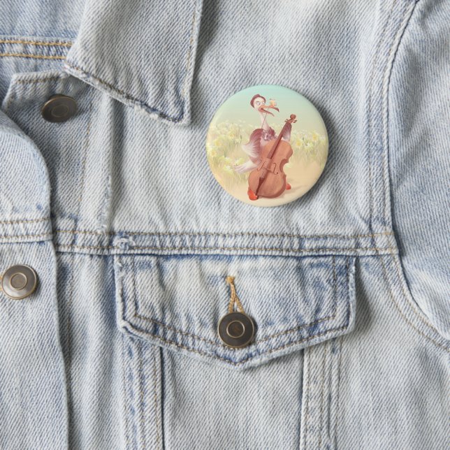 Der Strauß, der Cello spielt Button (Beispiel)