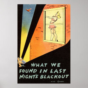 Der Stromausfall 1942 gestern Abend Vintag Poster