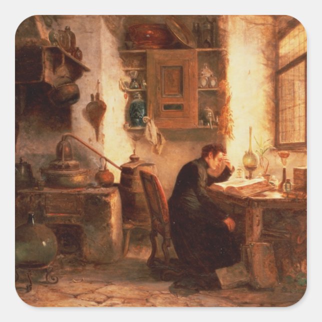Der Student der Chemie und der Apotheke Quadratischer Aufkleber (Vorderseite)