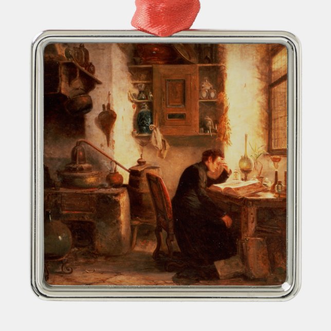Der Student der Chemie und der Apotheke Silbernes Ornament (Vorne)