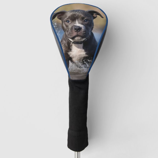 Der stumpfe Welpe, der im Meer schrumpft, Golf Headcover (Vorderseite)