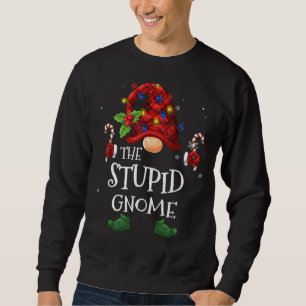 Der stupide Gnome Buffalo Karierter Weihnachtsbaum Sweatshirt