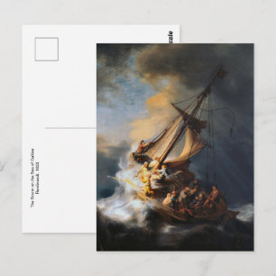 Der Sturm auf dem See Genezareth von Rembrandt Pos Postkarte