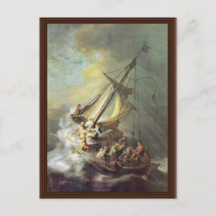 Der Sturm auf dem See Genezareth. Von Rembrandt Va Postkarte