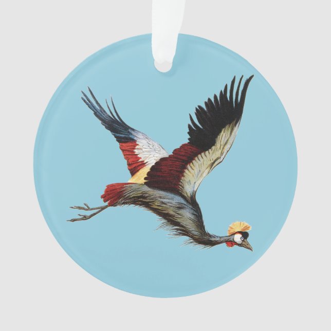 Der südafrikanische Kranich im Mittelflug Ornament (Vorderseite)
