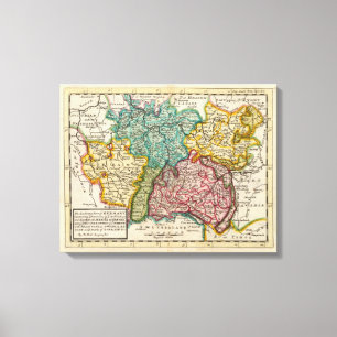 Der südwestliche Teil Deutschlands Leinwanddruck