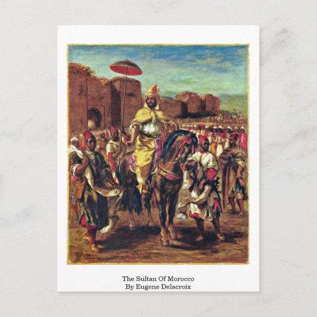 Der Sultan Marokko von Eugene Delacroix Postkarte (Vorderseite)
