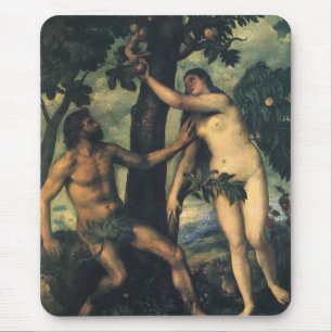Der Sündenfall; Adam und Eva von Tizian Mousepad