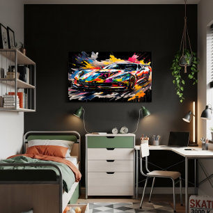 Der Supersportwagen in Bewegung Poster