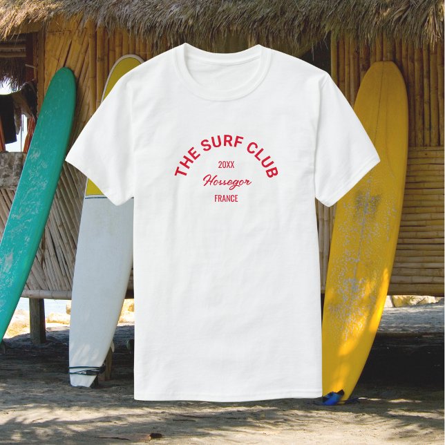 Der Surfclub Custom Red Wappen Surfer White T-Shirt (Von Creator hochgeladen)