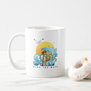 Der Surfer fährt die Welle   (M) Klassische Tasse 
